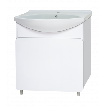 Тумба под раковину Misty Чегет 75 белая глянцевая П-Чег-01075-011 - 0