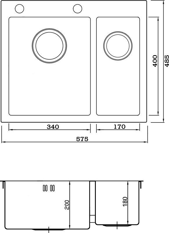 Металлическая мойка Seaman SMV-575D  SMV-575DR.B - 1