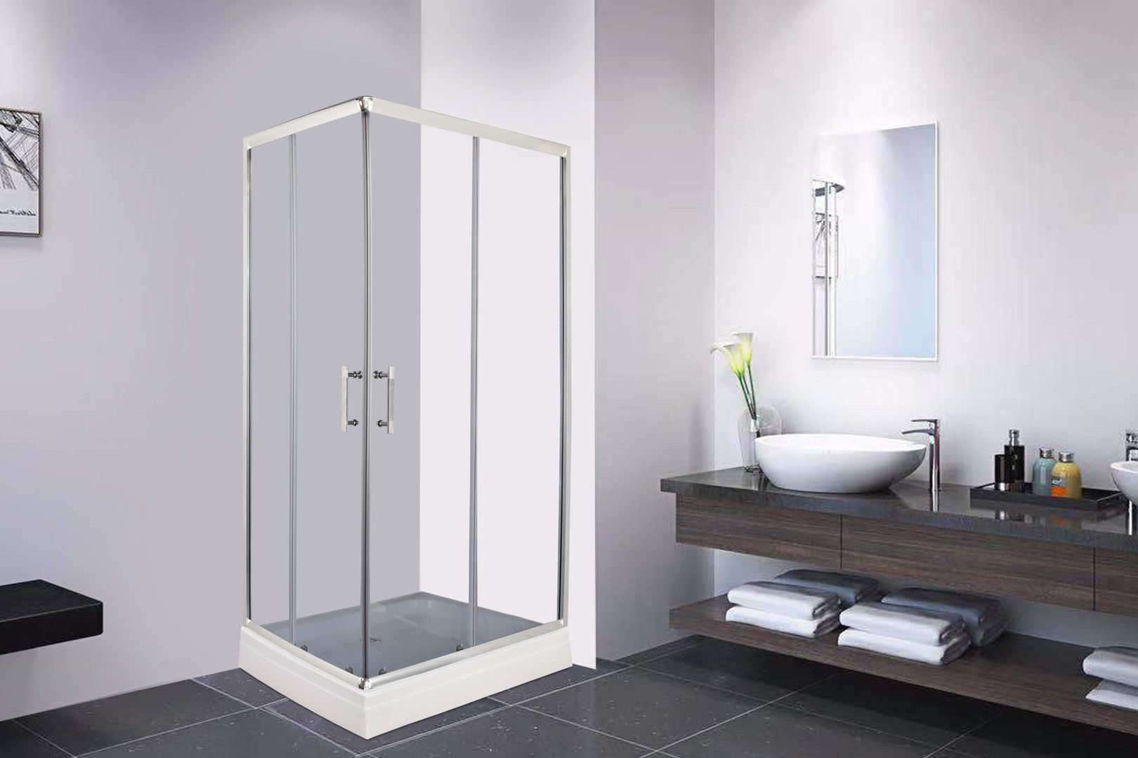 Душевой уголок Parly Quadro QZ71S L/R  QZ71S с поддоном - 2