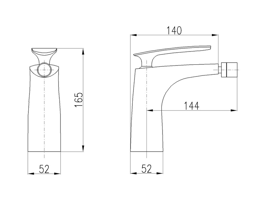 Смеситель для биде Rav Slezak Tigris черный матовый - хром TG144.5CMATC - 1