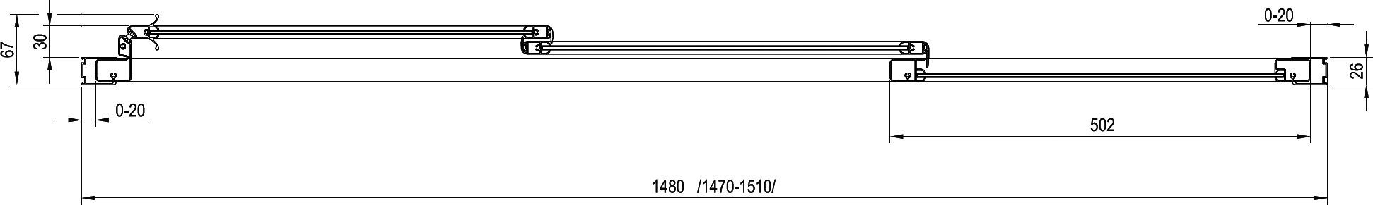 Шторки для ванной Ravak Supernova 151 см  40VP0102Z1 - 3
