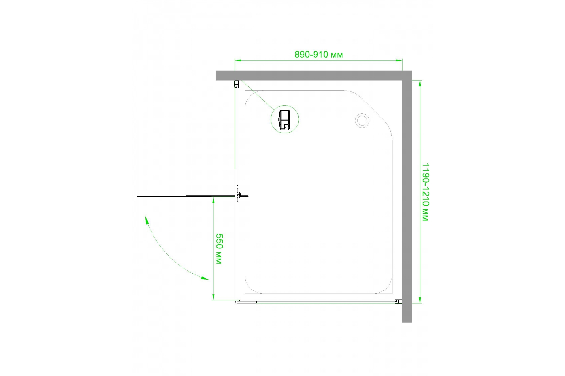 Душевой уголок Royal Bath HPV 120х90 с поддоном профиль белый стекло матовое RB9120HPV-C - 4