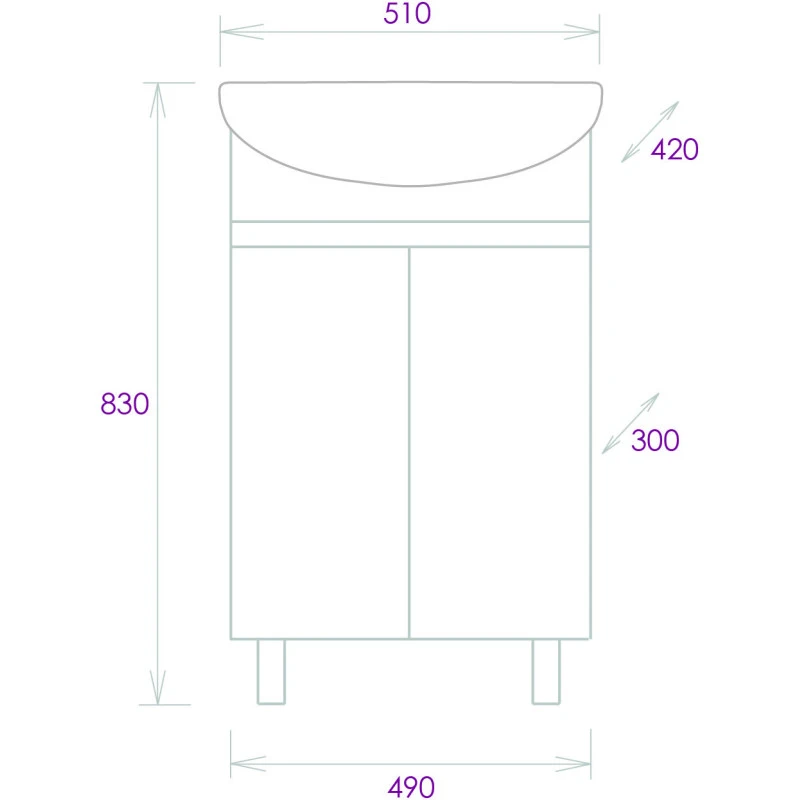 Тумба под раковину Onika Милтон 49 белая 105036 - 3