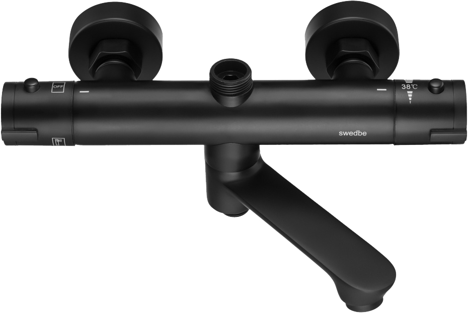 Термостатический смеситель для ванны Swedbe Hermes черный матовый  9042B - 2