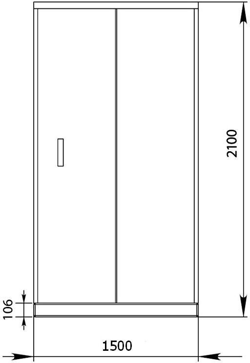 Душевая дверь в нишу Aquanet Alfa NAA6121 1500х2000 стекло прозрачное, профиль хром 168422 - 6