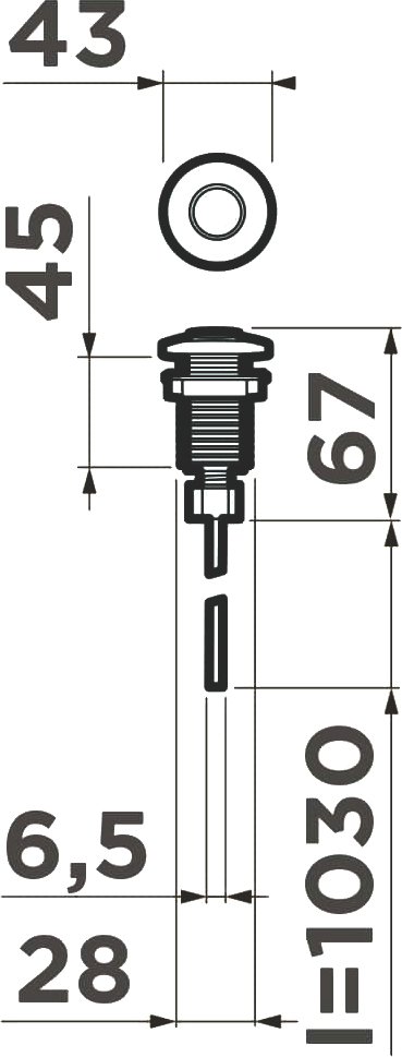 Кнопка Omoikiri 4996042 пневматическая, светлое золото - 1