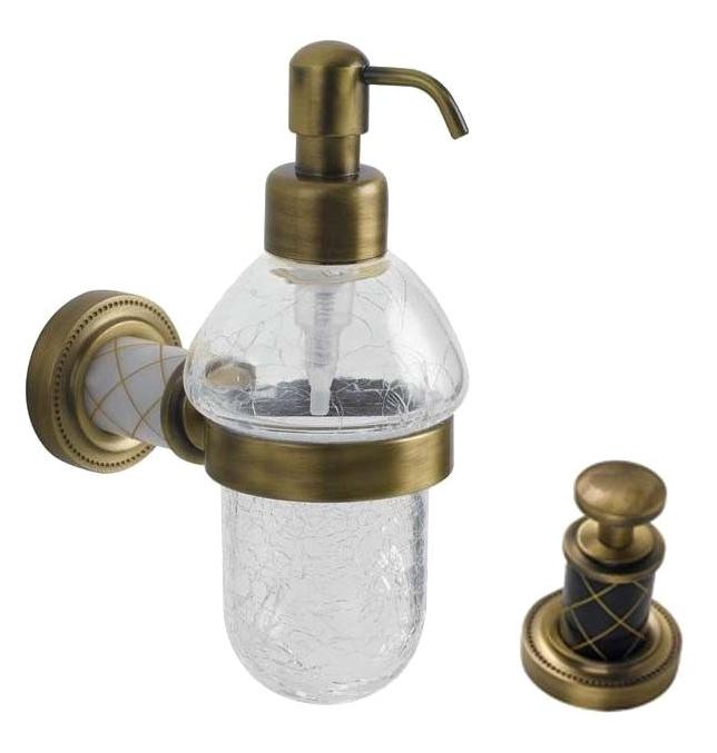 Дозатор для жидкого мыла настенный Boheme Murano бронза с черным 10912-B-BR - 0