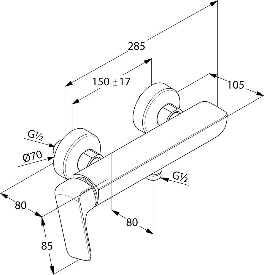 Смеситель Kludi Ameo для душа 416750575 - 2