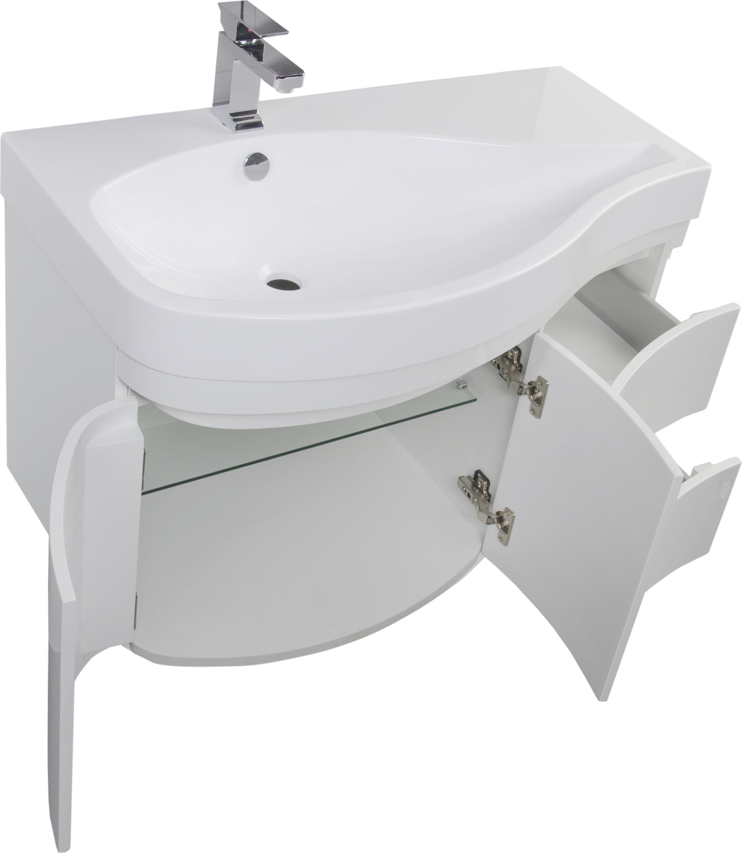 Тумба с раковиной Aquanet Сопрано 2-95  белая L 169631 - 3