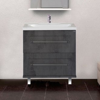 Тумба с раковиной Misty Марта 80 темный бетон - 1