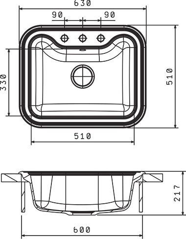 Мойка кухонная Florentina Крит 630 шампань 20.110.D0630.202 - 1