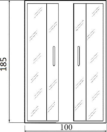 Душевое ограждение без поддона River Morava XL 100/80/24 MT  10000003370 - 3