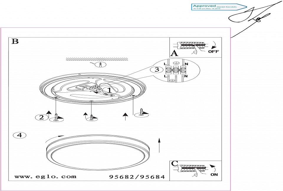 Накладной светильник Eglo ПРОМО Palermo 2 95682 - 1