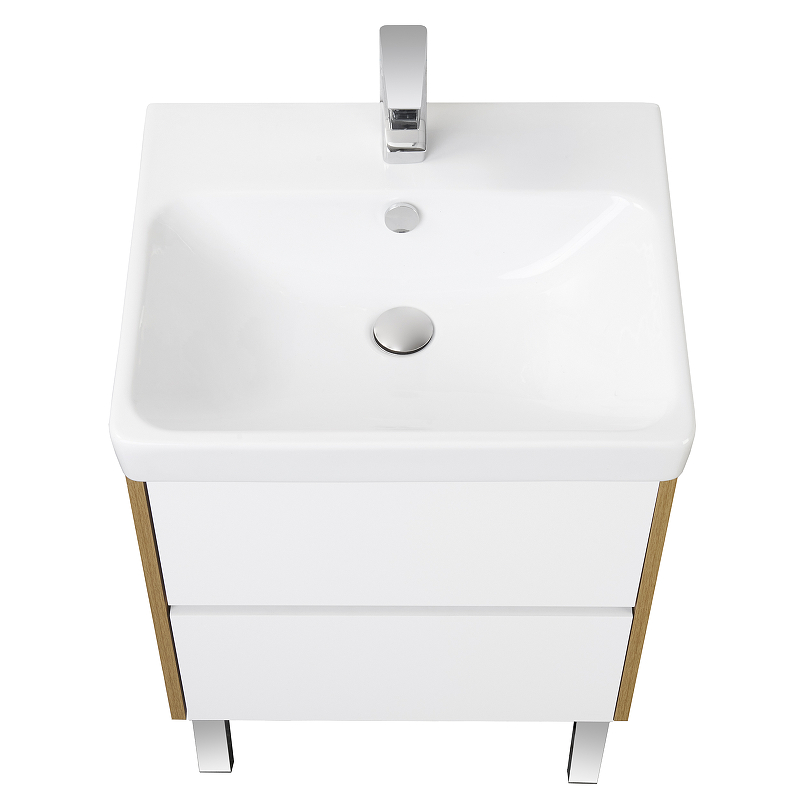 Тумба под раковину Aquaton Сканди 55 белый - светлое дерево 1A251701SDZ90 - 5