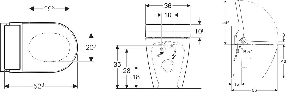 Унитаз приставной Geberit AquaClean Tuma Comfort 146.310.11.1 альпийский белый - 10