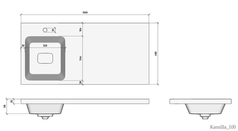 Раковина Stella Polar Kamilla 100 L на стиральную машину белый 4627173210577 - 4
