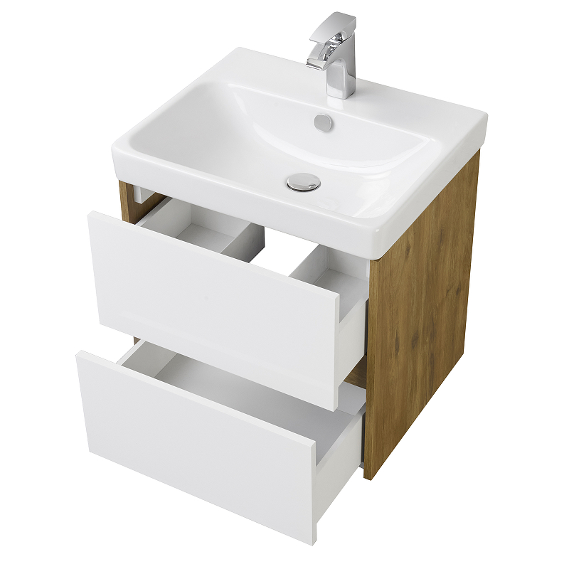 Тумба под раковину Aquaton Сканди 55 белый - светлое дерево 1A251701SDZ90 - 3