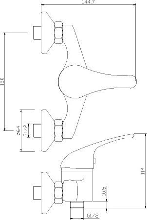 Смеситель для душа Rossinka  хром  Y40-41 - 1