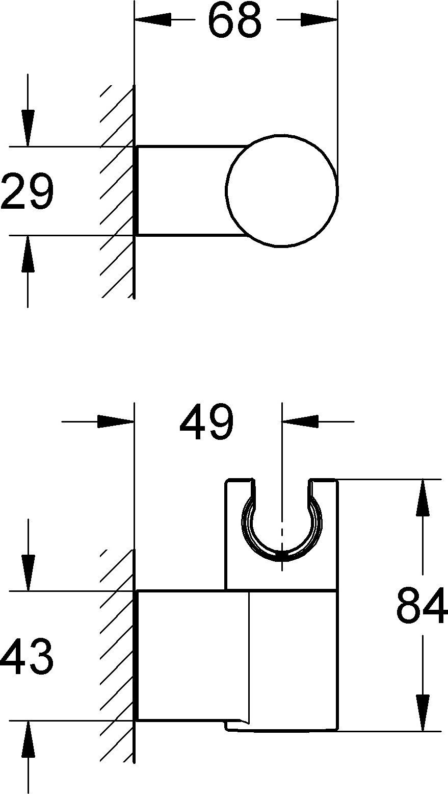 Настенный держатель Grohe Rainshower 27055000 - 1