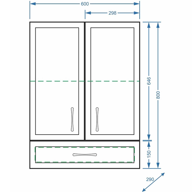 Шкаф подвесной Stella Polar Концепт 60 белый SP-00000141 - 3