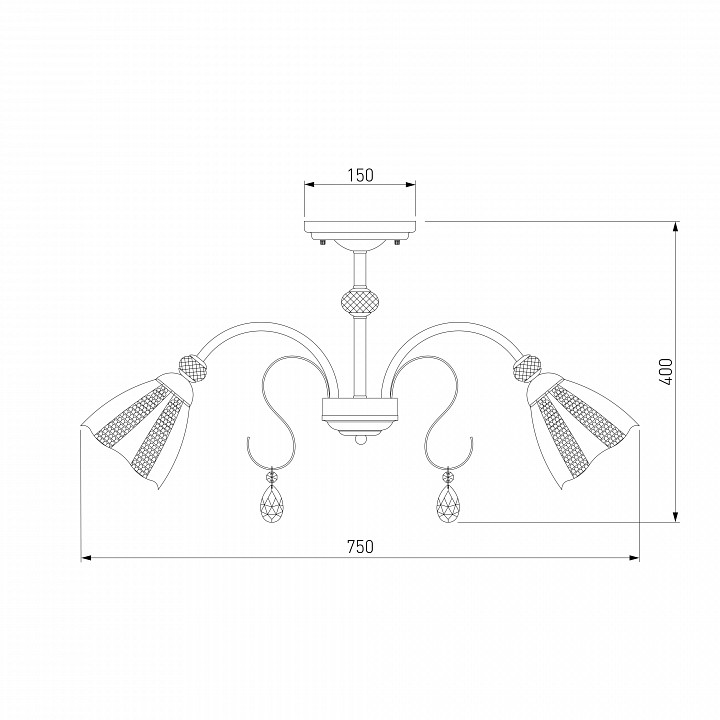 Люстра на штанге Eurosvet Floranse 30155/8 античная бронза - 1