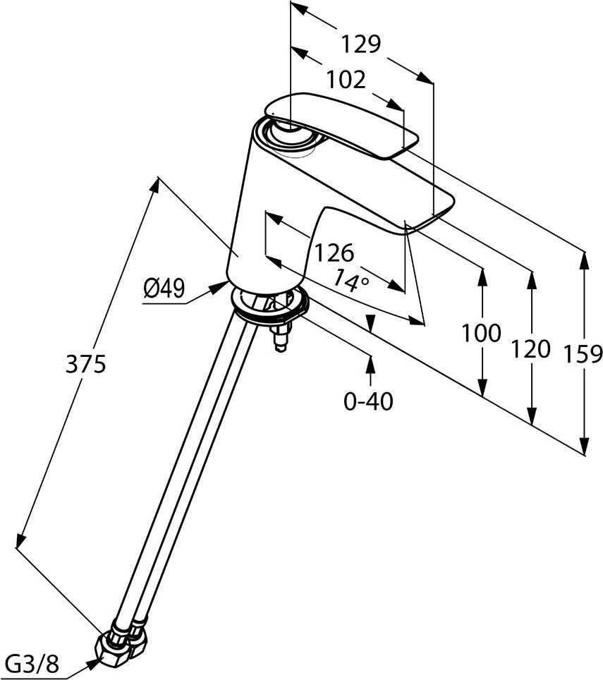 Смеситель для раковины Kludi  белый, хром  520269175 - 3