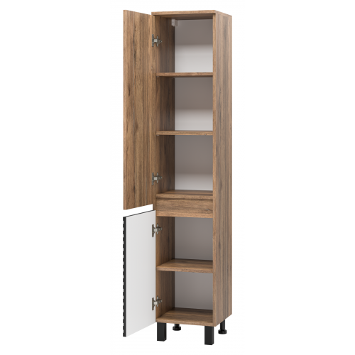 Шкаф-пенал Brevita Dakota 35 L дуб галифакс олово, черный кварц  DAK-050350-19/02Л - 4