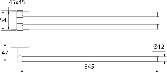 Полотенцесушитель регулируемый, латунь, Edifice, IDDIS, EDISBR0i49 - 1