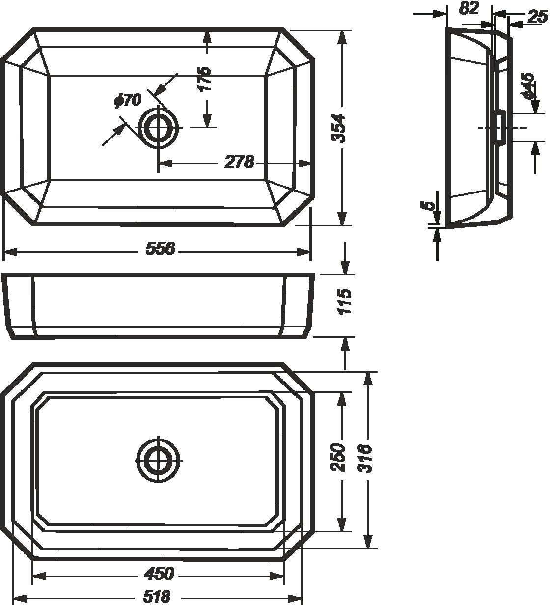 Умывальник мебельный Sanita 