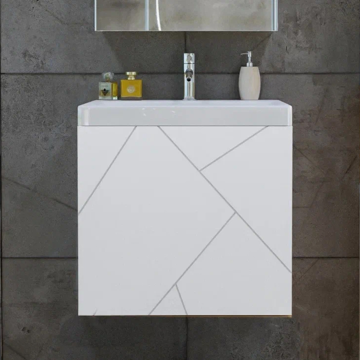 Тумба для комплекта Бриклаер Кристалл 50 белая матовая 4627125415937 - 0