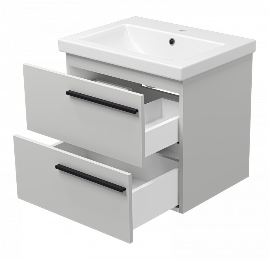 Тумба под раковину подвесная Misty Ненси 60 серый П-Нен-09060-502Я - 2