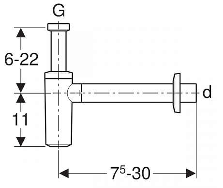 Сифон для раковины дизайн, цвет: хром глянцевый 151.036.21.1 - 1