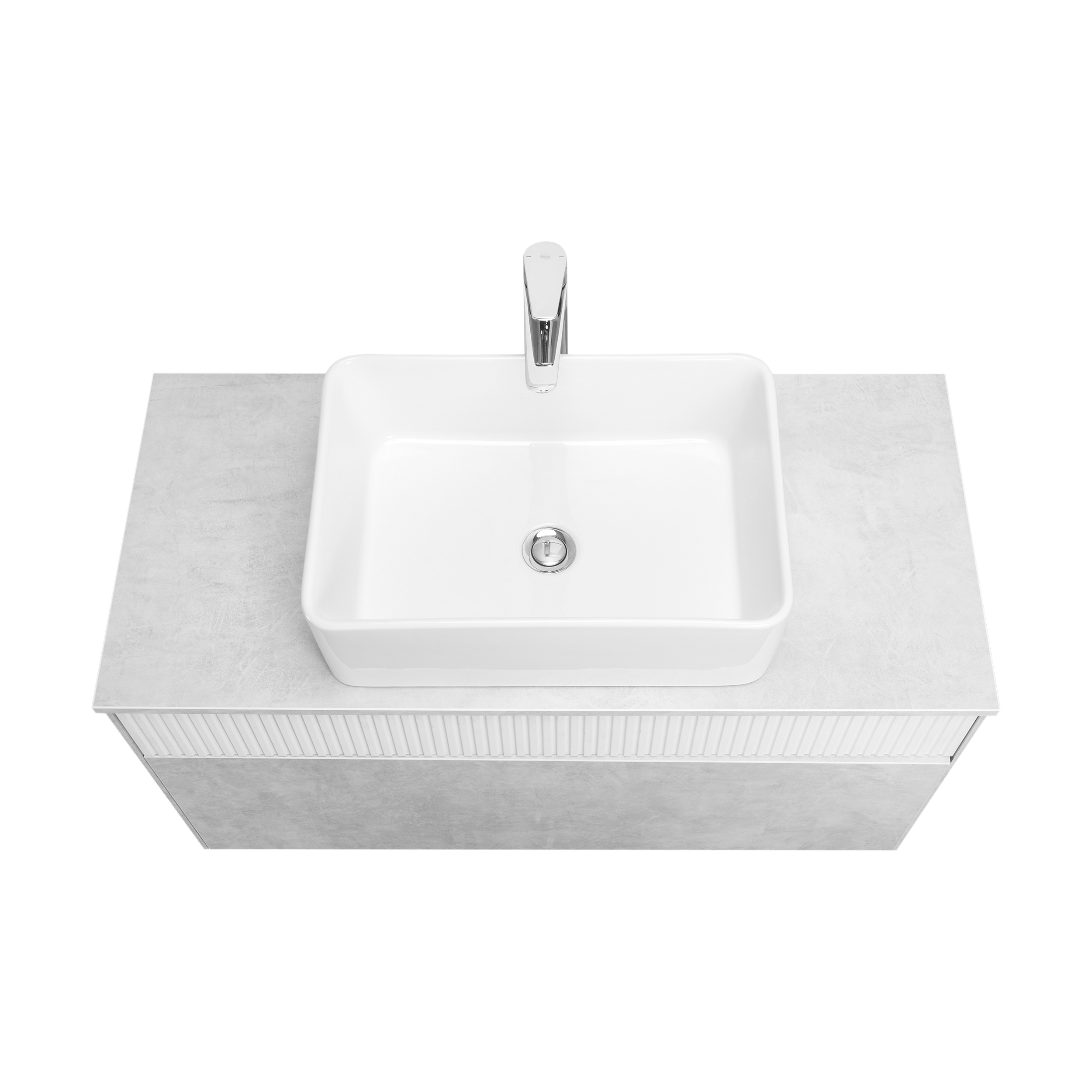 Тумба под раковину Aquaton Марбл 100 белый-серый 1A276301MH4C0 - 13