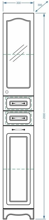 Шкаф-пенал Stella Polar Кармела 30 R белый SP-00000192 - 1