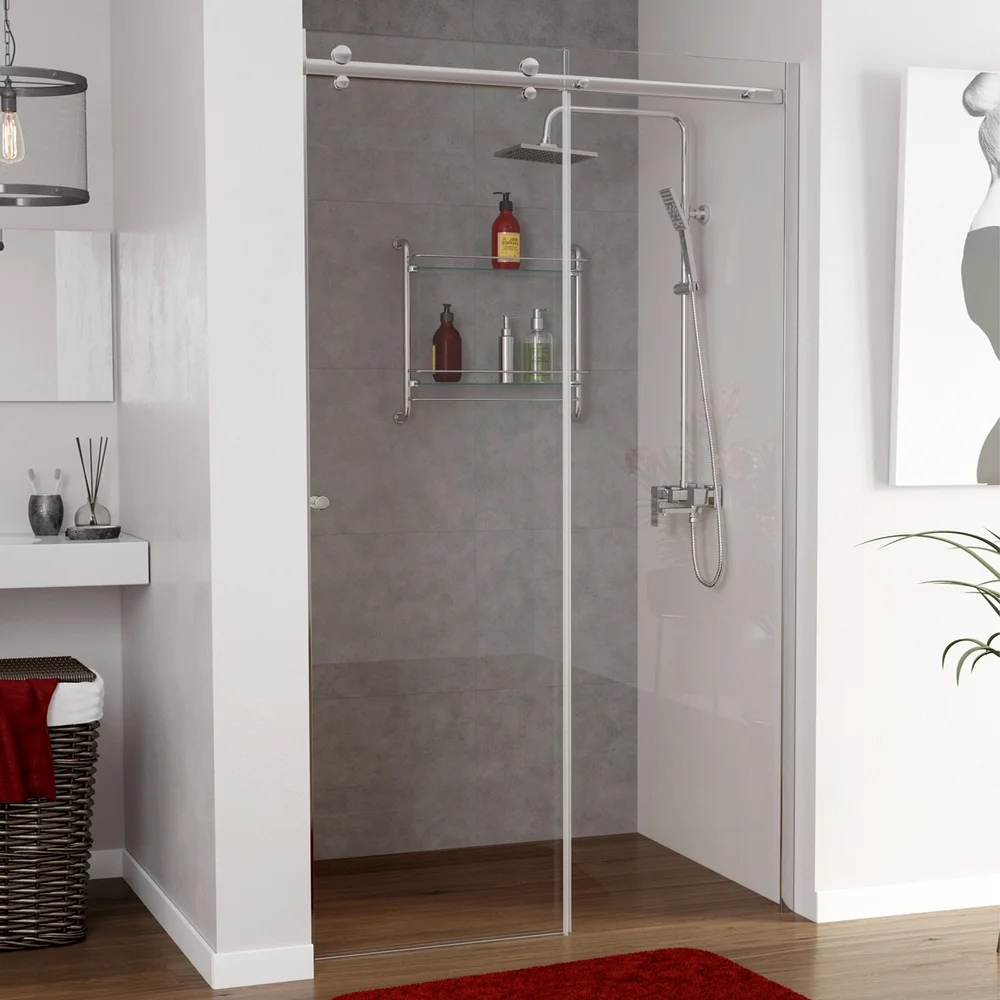 Душевая дверь в нишу Wasserkraft Vils110х200 R профиль хром секло прозрачное 56R13 - 7