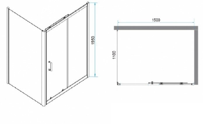 Душевой уголок RGW Passage PA-74 150x110 профиль хром стекло прозрачное 410874151-11 - 2