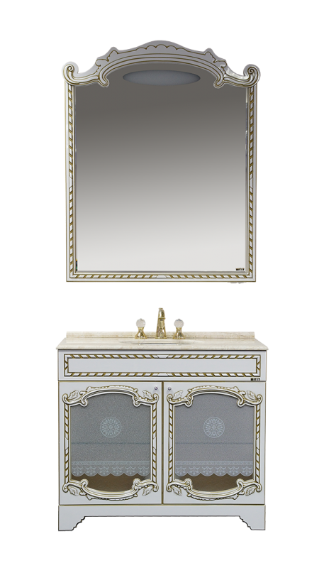 Зеркало Misty Элис 100 белое с золотом Л-Эли02100-013 - 2