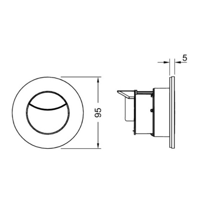 TECEflushpoint, Панель смыва, 2 клавиши, круглая хром матовый 9240983 - 2
