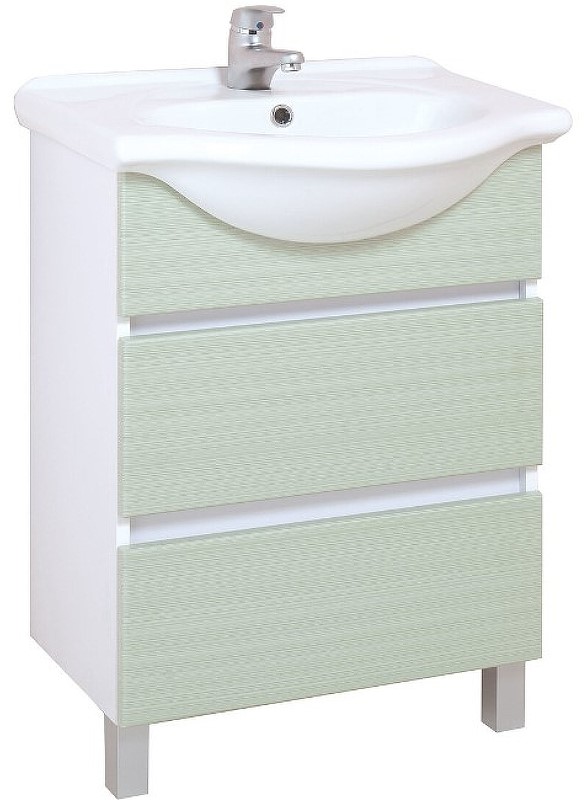 Тумба с раковиной Onika Элита 60 белый - зеленый - 0