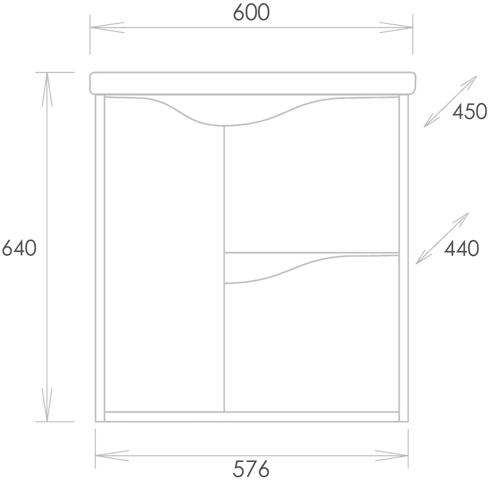 Тумба с раковиной Onika Брендон 60 камень светлый/бетон крем (106138) - 5