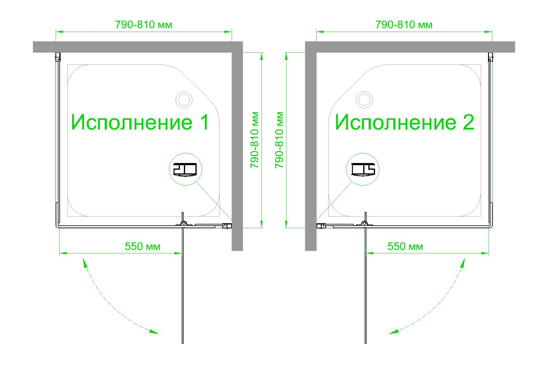 Душевой уголок Royal Bath HPVD 80х80 профиль черный стекло матовое RB80HPVD-C-BL - 3