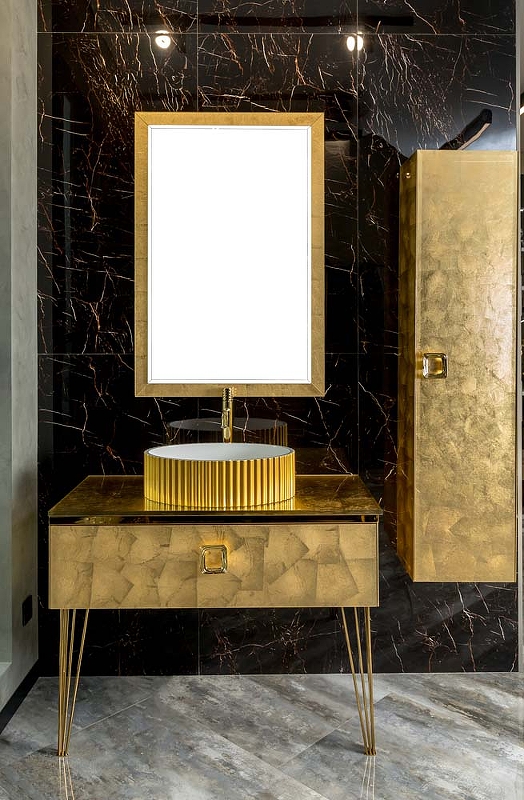 Тумба под раковину Armadi Art Lucido 80 золото 770-080-Foil - 1