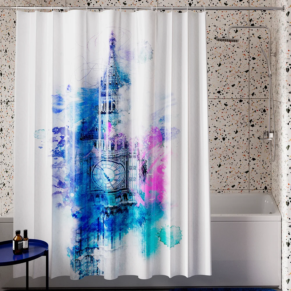 Штора для ванной Wasserkraft Lossa 180х200 рисунок белый SC-81103 - 0