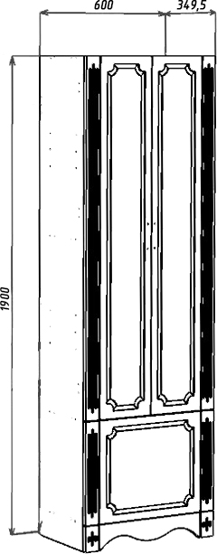 Шкаф-пенал Bellezza Кантри 60 4629909090019 - 2