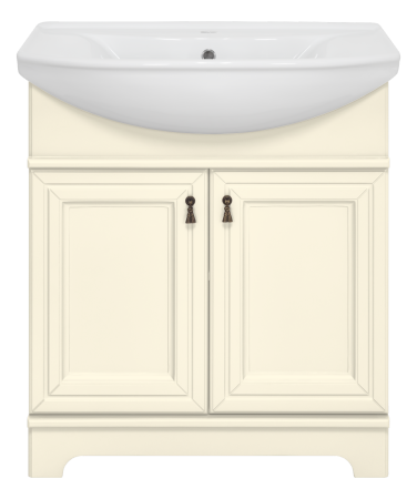 Тумба с раковиной Misty Лувр 75 бежевая глянцевая УТ000005243 - 0