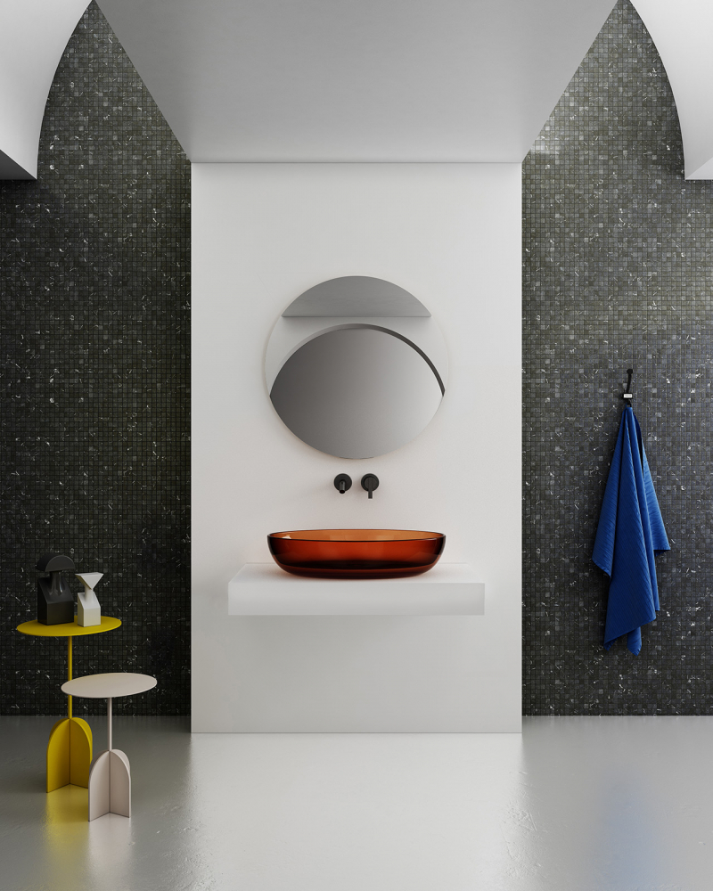 Раковина накладная ABBER Kristall 60 коричневая  AT2801Opal - 3