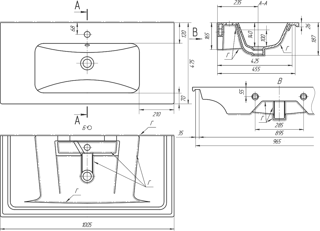 Мебельная раковина Dreja Euphoria 100 641235 - 8