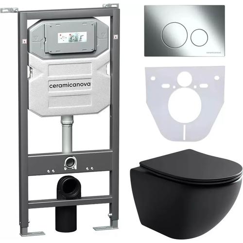 Комплект подвесного унитаза с инсталляцией Ceramica Nova Metropol с кнопкой Round хром CN4002MB_1001CH_1000 - 0