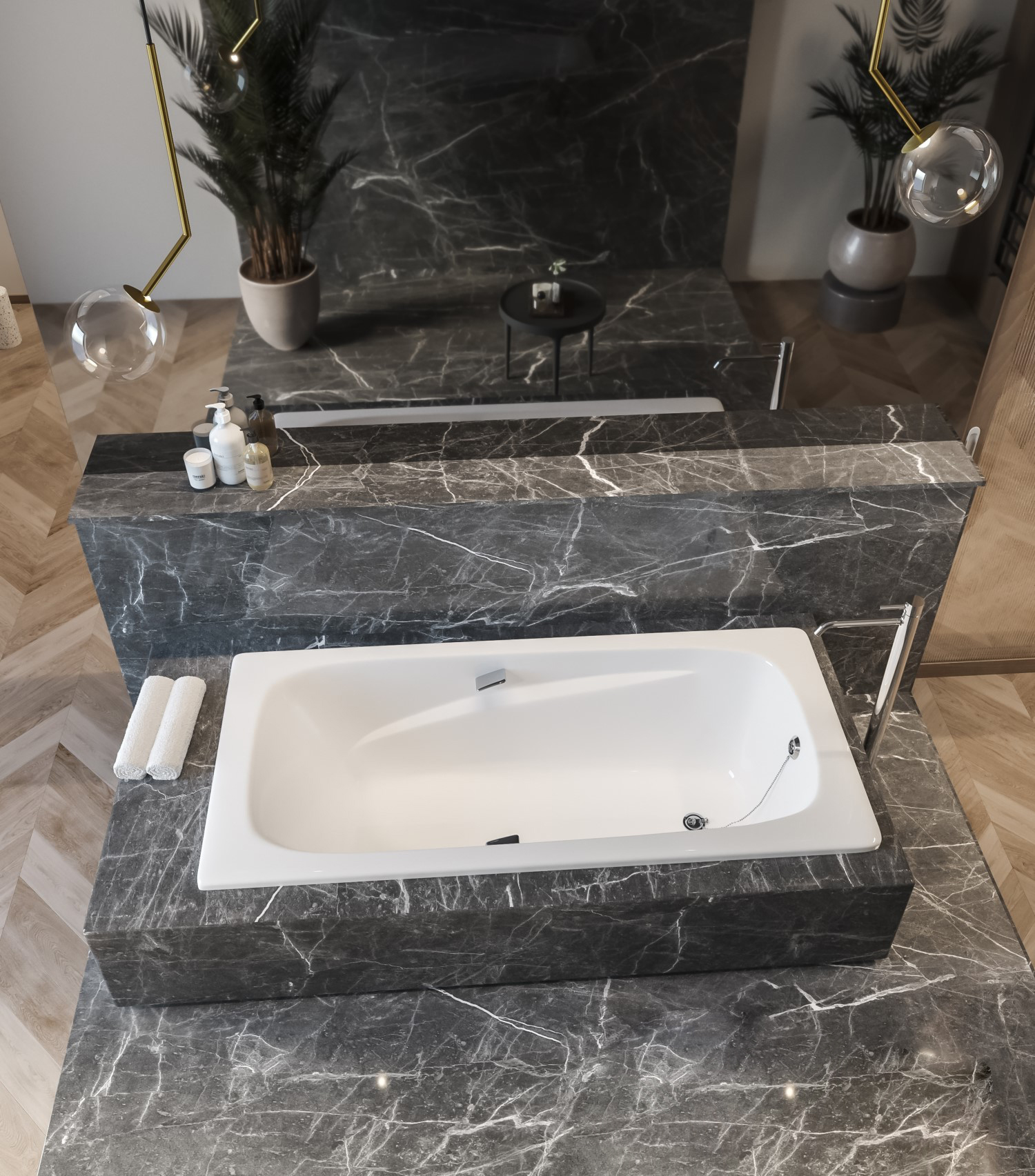 Чугунная ванна Goldman Art 180х85 с ручками AT18085 - 1