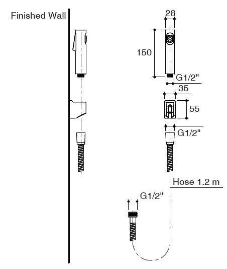 Гигиенический душ Jacob Delafon Cuff E98100-CP - 1